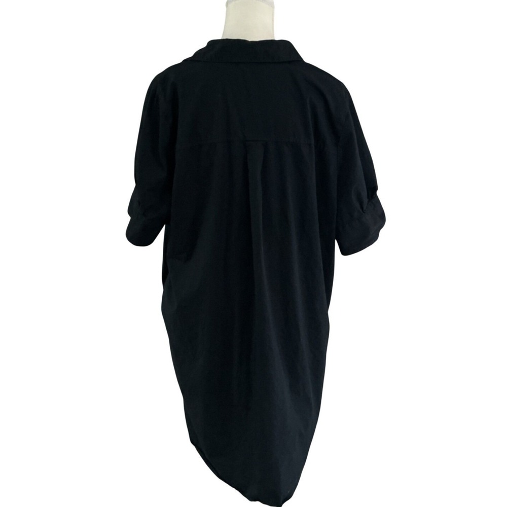 Old Navy Black Button Up t Short Sleeve Pockets Oversized XL‎ trapeze dress - Picture 2 of 8